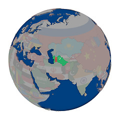 Image showing Turkmenistan on political globe