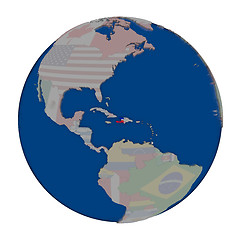 Image showing Haiti on political globe