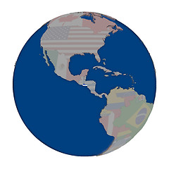 Image showing El Salvador on political globe