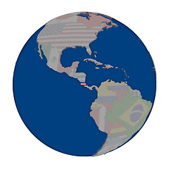 Image showing Costa Rica on political globe