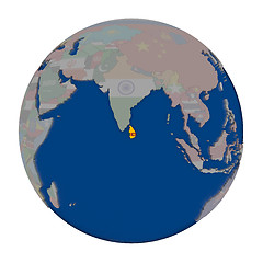 Image showing Sri Lanka on political globe