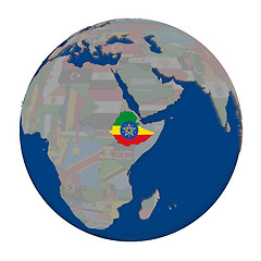 Image showing Ethiopia on political globe