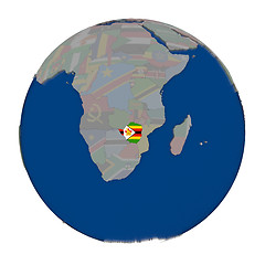 Image showing Zimbabwe on political globe