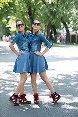 Image showing twin sister with sunglasses