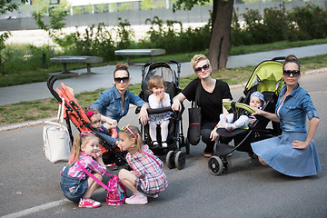 Image showing mother with children in the park