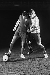 Image showing football players in competition for the ball