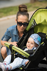 Image showing mother and baby in the park