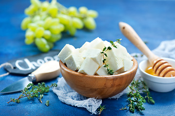 Image showing cheese with grape