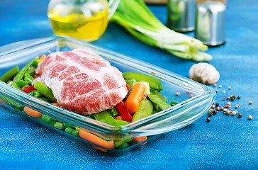 Image showing vegetables and meat in bowl