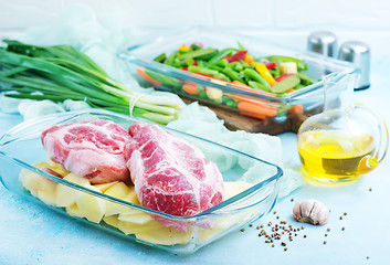 Image showing vegetables and meat in bowl