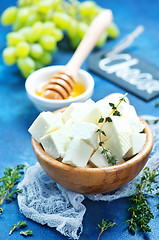 Image showing cheese with grape