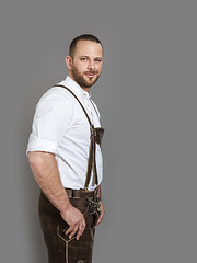 Image showing man in bavarian traditional outfit for Oktoberfest