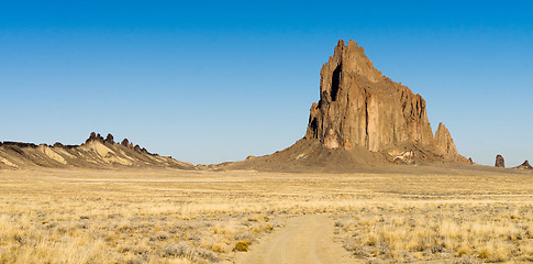 Image showing Rocky Craggy Butte Shiprock New Mexico United States