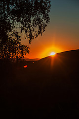 Image showing Beauty sunset in the mountains