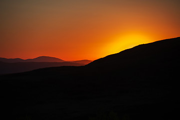 Image showing Beauty sunset in the mountains