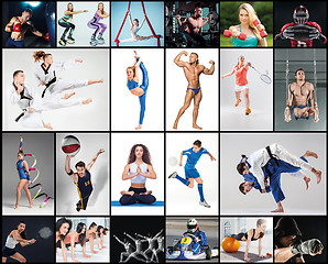 Image showing Collage about different kind of sports