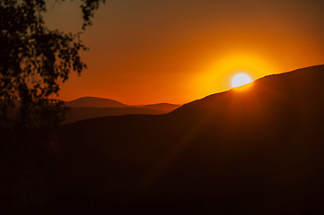 Image showing Beauty sunset in the mountains