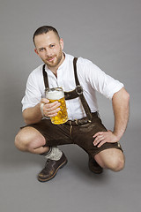 Image showing young bavarian with a beer