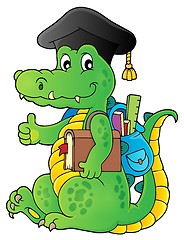 Image showing School theme crocodile image 1