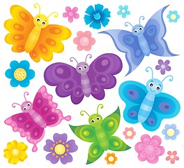 Image showing Stylized butterflies theme set 3
