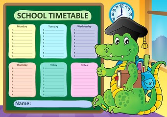 Image showing Weekly school timetable subject 8