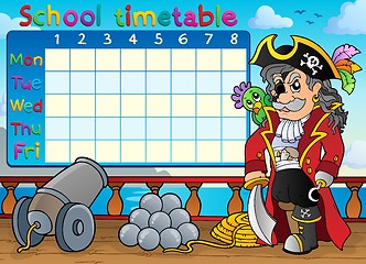 Image showing School timetable with pirate on ship