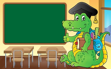 Image showing School theme crocodile image 3