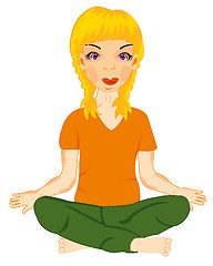 Image showing Girl concerns with yoga