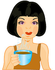 Image showing Girl with coffee