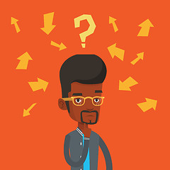 Image showing Young businessman thinking vector illustration.