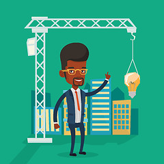 Image showing Man having business idea vector illustration.