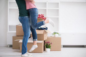 Image showing happy Young couple moving in new house