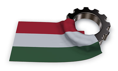 Image showing gear wheel and flag of hungaria - 3d rendering