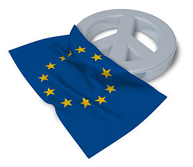Image showing peace symbol and flag of the european union - 3d rendering