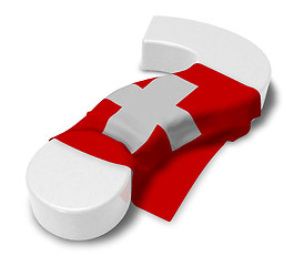 Image showing question mark and flag of switzerland - 3d illustration