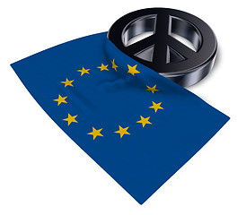 Image showing peace symbol and flag of the european union - 3d rendering