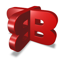 Image showing uppercase letter b - 3d rendering