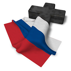 Image showing christian cross and flag of russia - 3d rendering