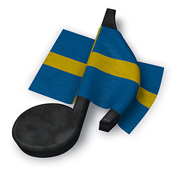 Image showing music note and flag of sweden - 3d rendering