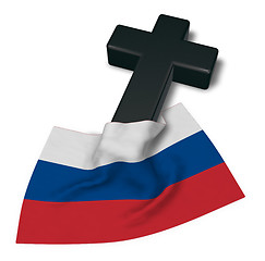 Image showing christian cross and flag of russia - 3d rendering