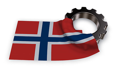 Image showing gear wheel and flag of norway - 3d rendering