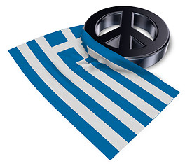 Image showing peace symbol and flag of greece - 3d rendering