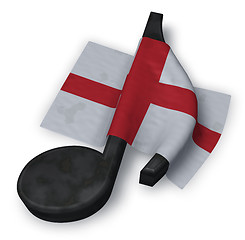 Image showing music note symbol and english flag - 3d rendering