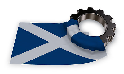 Image showing gear wheel and flag of scotland - 3d rendering