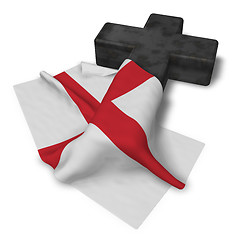 Image showing christian cross and flag of england - 3d rendering