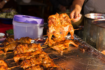 Image showing quail grill on street market