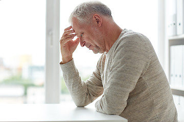 Image showing close up of senior man thinking