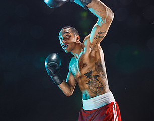Image showing Afro american male boxer.
