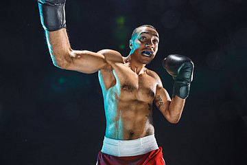 Image showing Afro american male boxer.