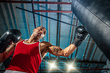 Image showing Afro american male boxer.